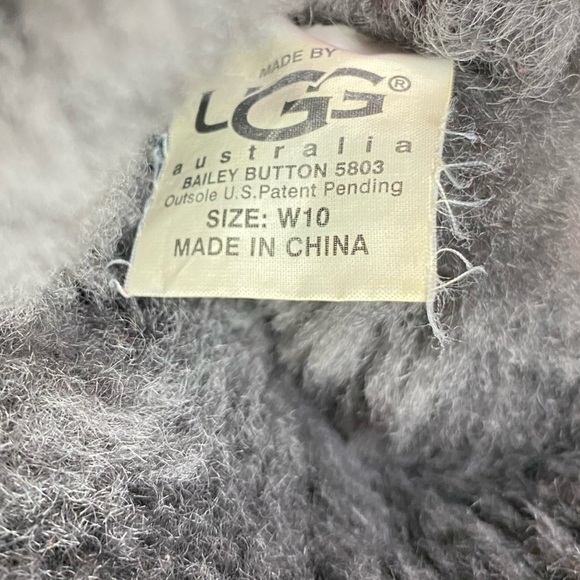 Ugg Bailey Button Boot Womens Size 10 Suede Fur Gray Boots Shoes Booties Grey - Picture 10 of 13